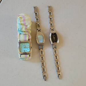 Fossil Silver and Blue Women's Watches - Lot of 3